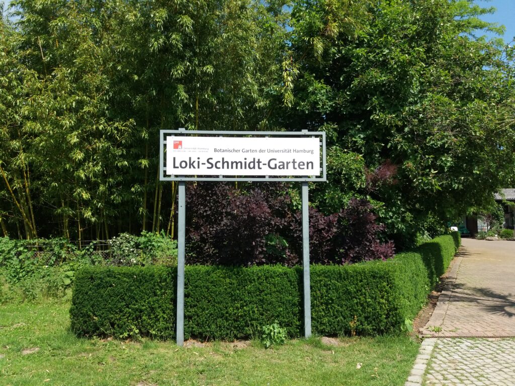 Eingang Schild Loki Schmidt Garten