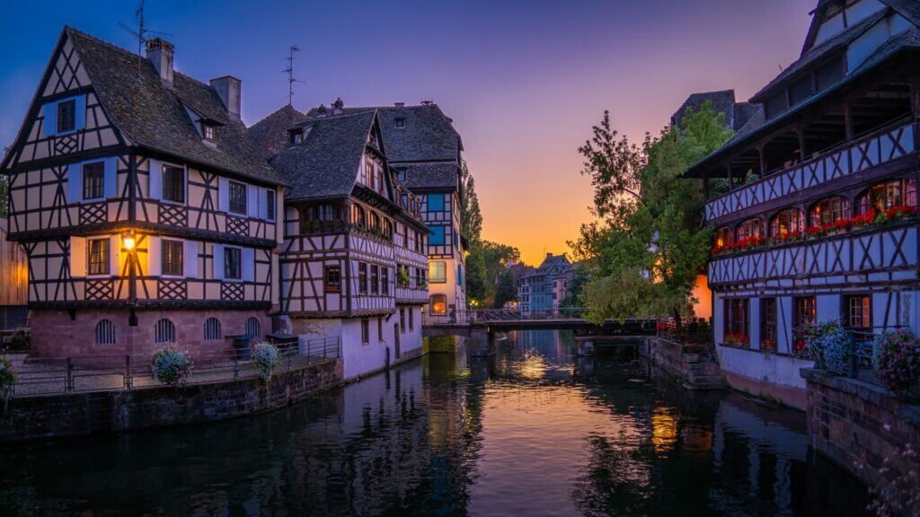 Frankreich Elsass Hauptort Strassburg Fachwerkhäuser