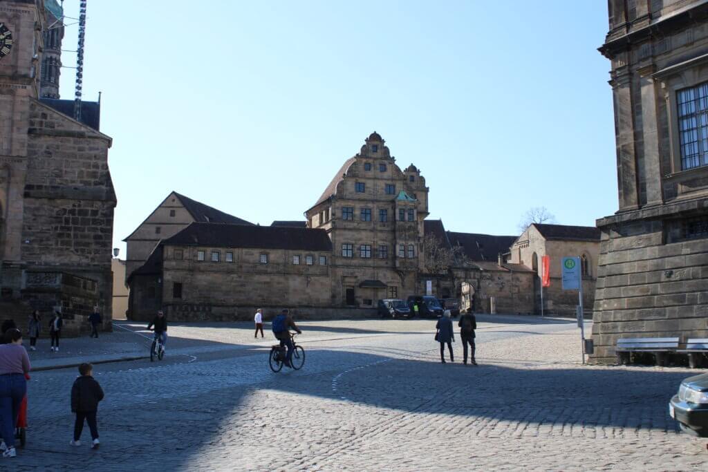 Bamberg Domplatz Blick zur Alten Hofhaltung