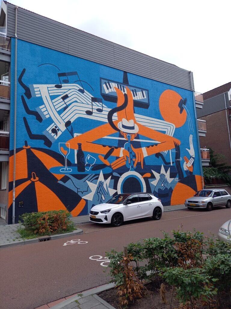 Breda Streetart, bemalte Häuserfassade