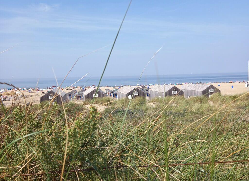 Strand in Nordwijk Blick auf die Stranhäuschen
