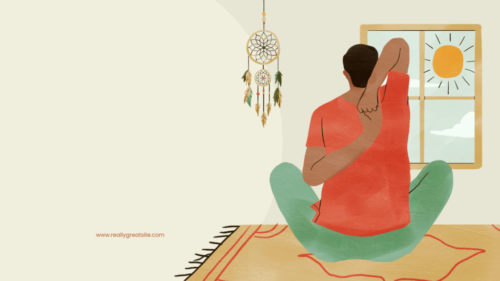 Yoga Dehnübung für die Schultergelenke und Arme